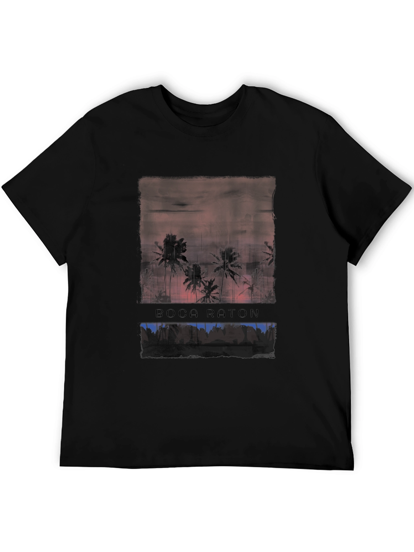 Boca Raton Sunset Palm Tree Graphic Tee