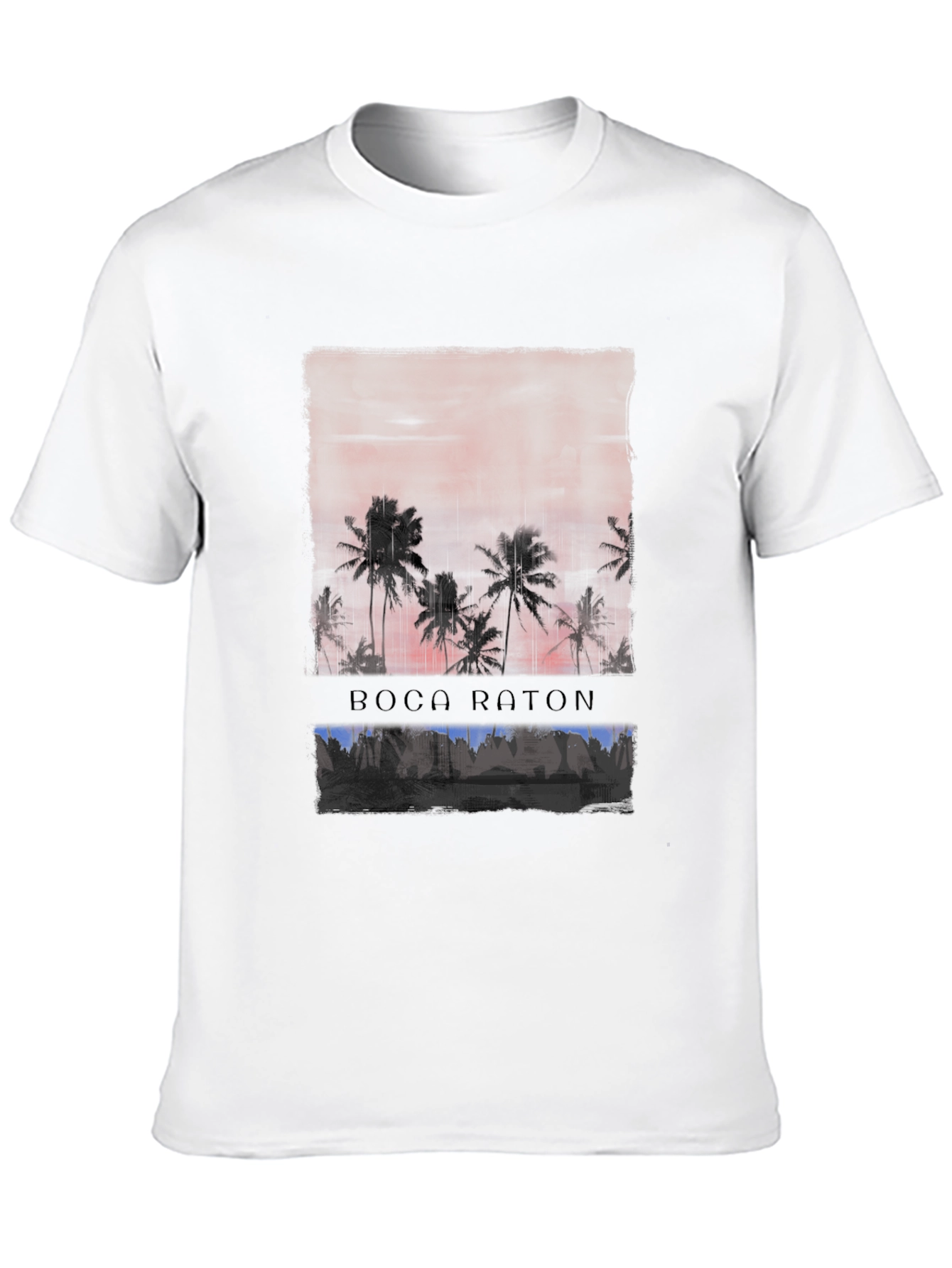 Boca Raton Sunset Palm Tree Graphic Tee