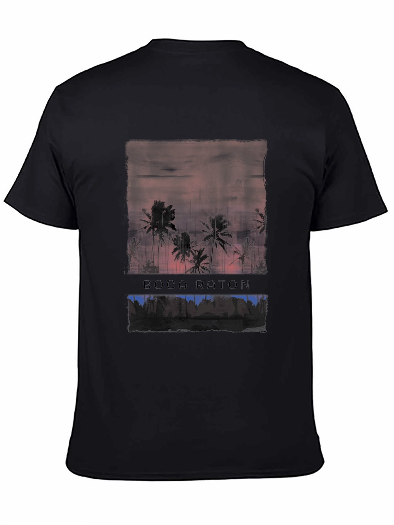 Boca Raton Sunset Palm Tree Graphic Tee