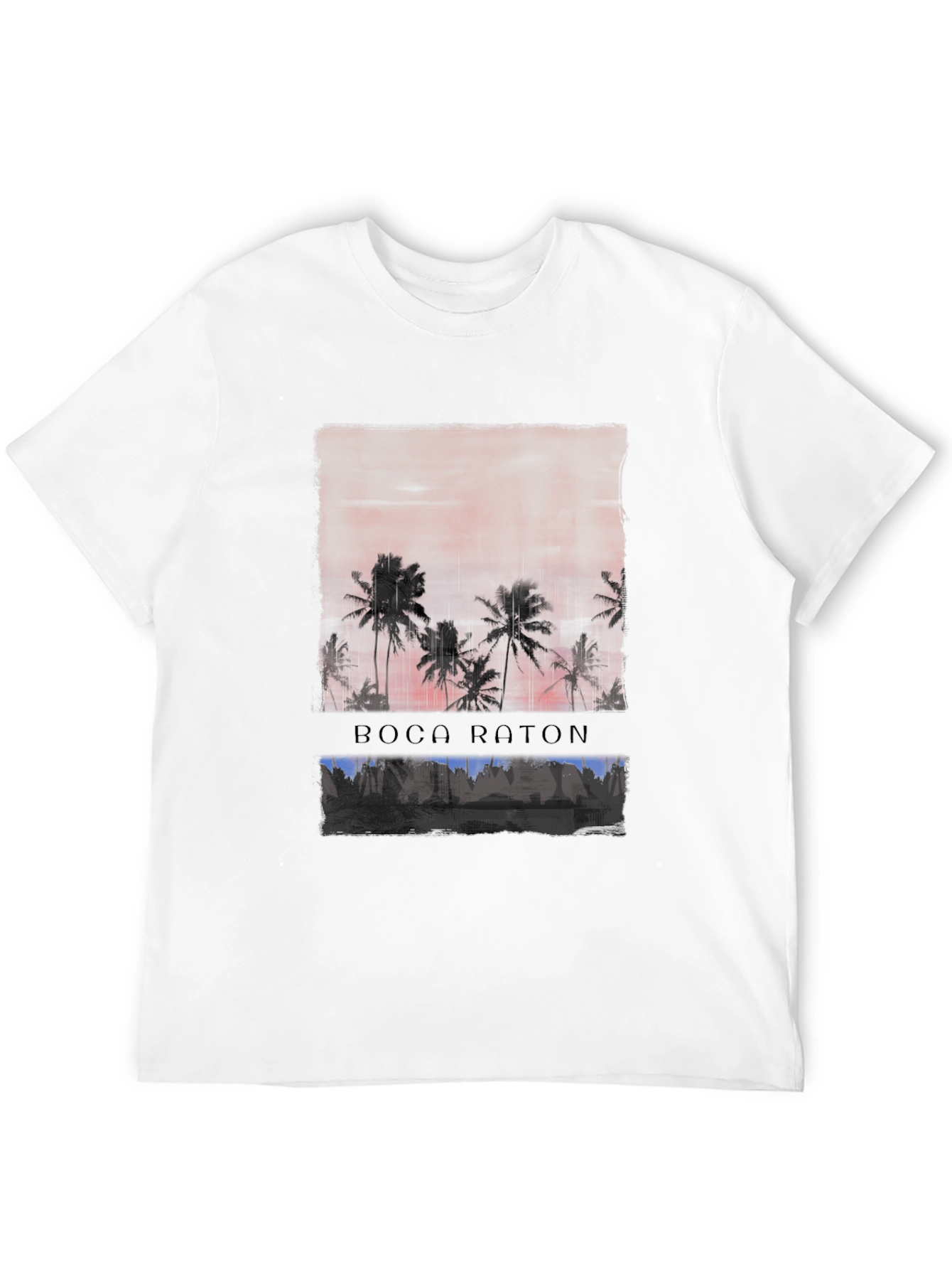 Boca Raton Sunset Palm Tree Graphic Tee