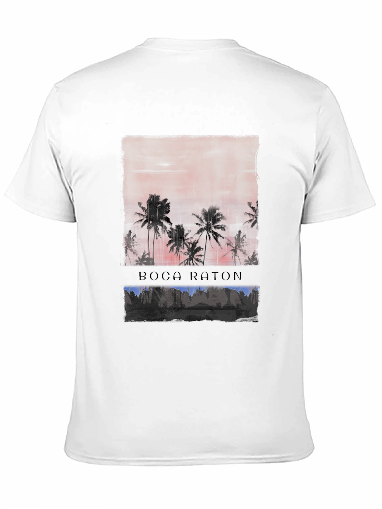 Boca Raton Sunset Palm Tree Graphic Tee