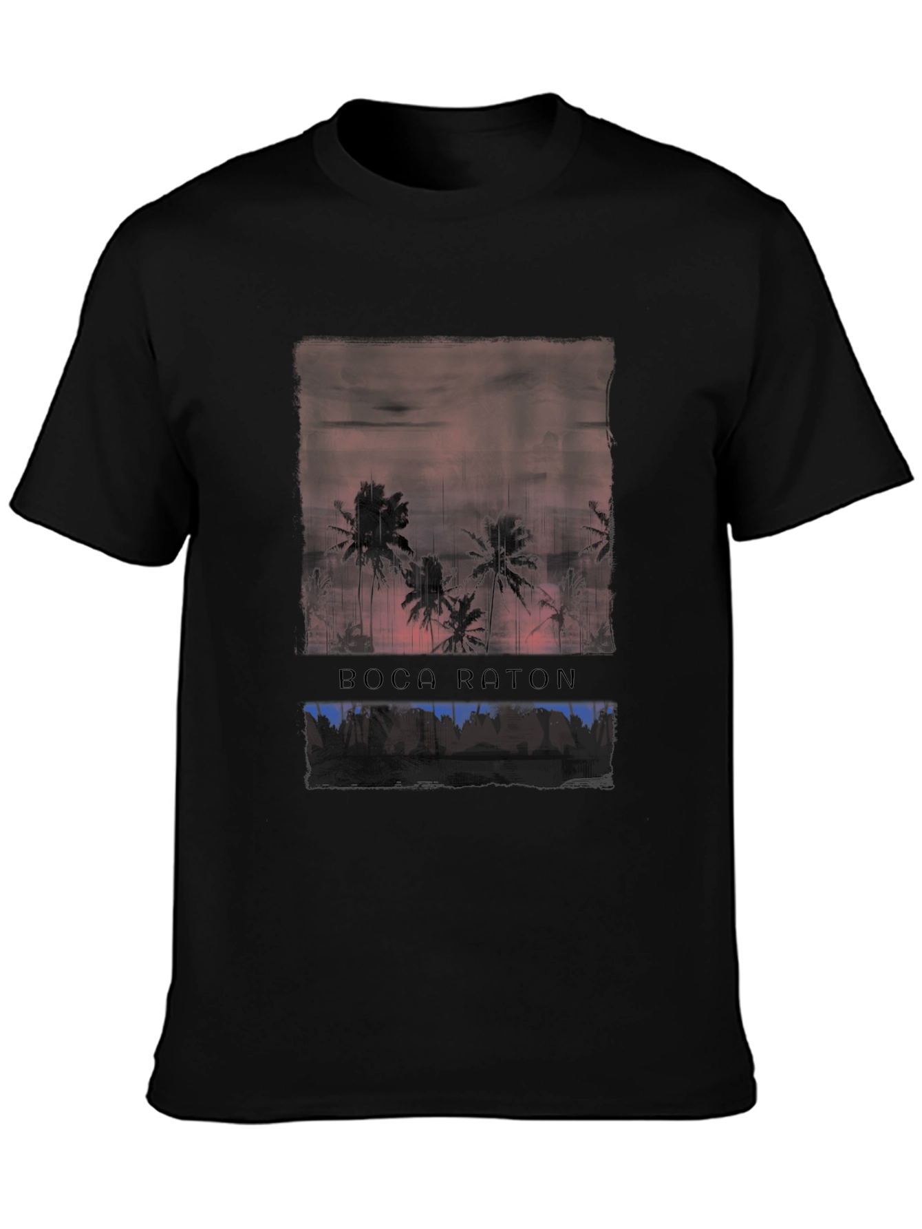 Boca Raton Sunset Palm Tree Graphic Tee