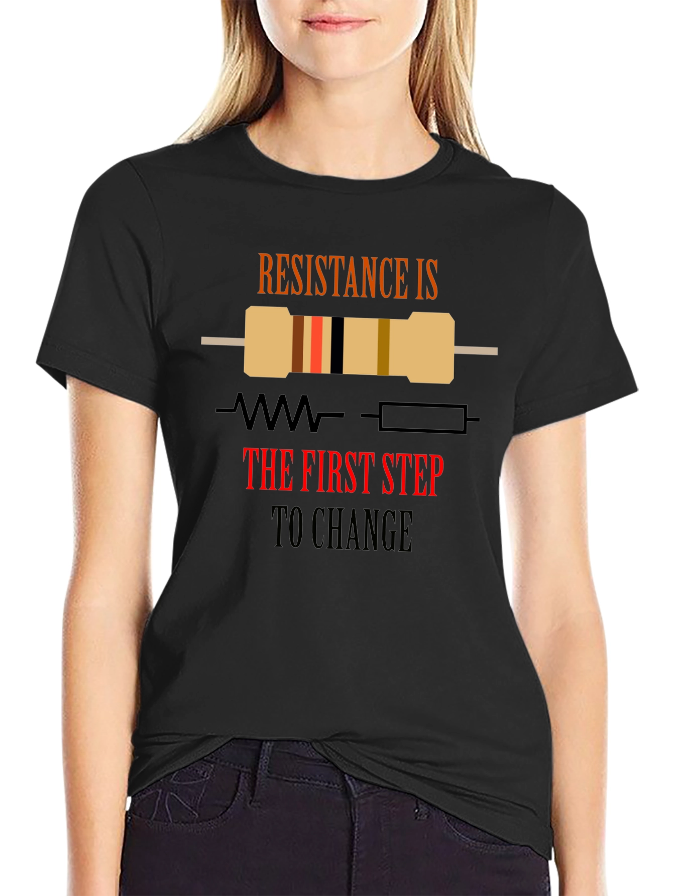Resistance is Change Black Graphic T-Shirt