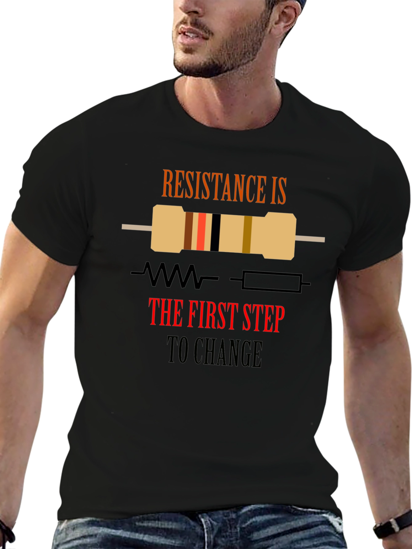Resistance is Change Black Graphic T-Shirt