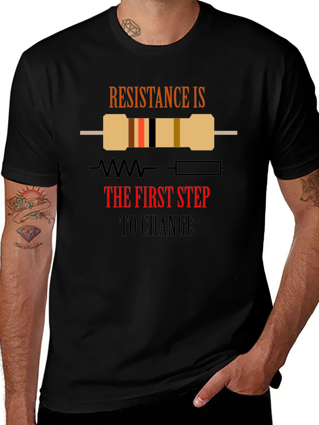 Resistance is Change Black Graphic T-Shirt