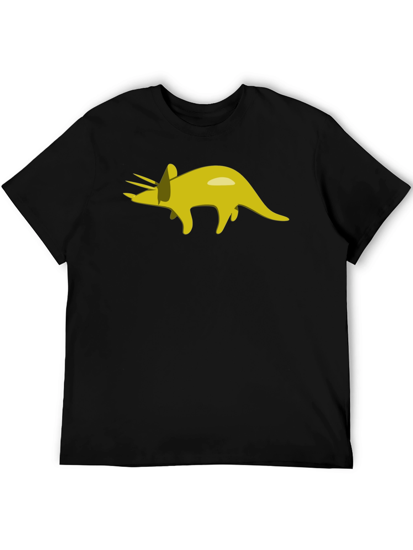 Triceratops Graphic Tee - Black Cotton T-Shirt