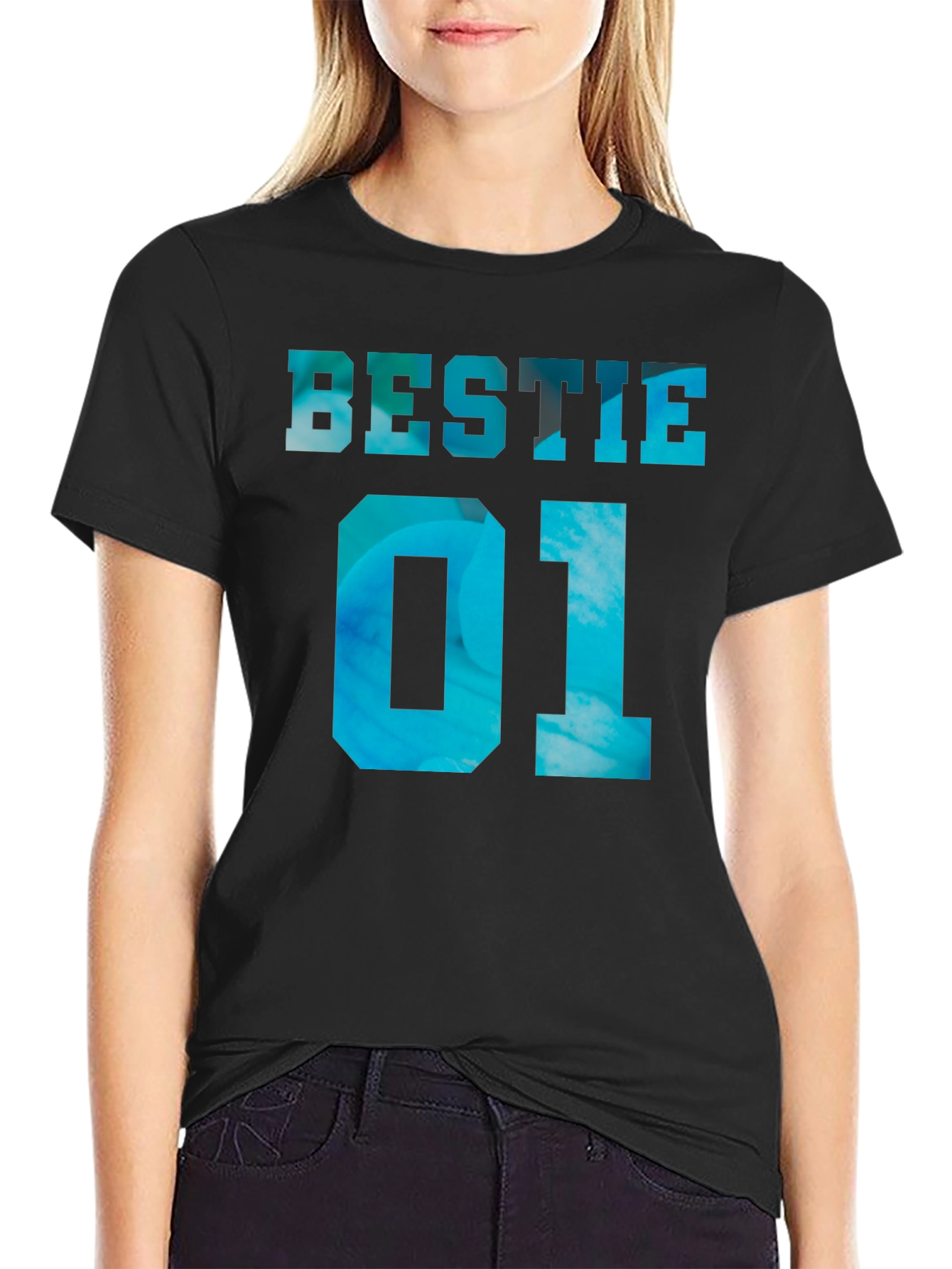 Bestie 01 Graphic Tee - Trendy Couple Shirt
