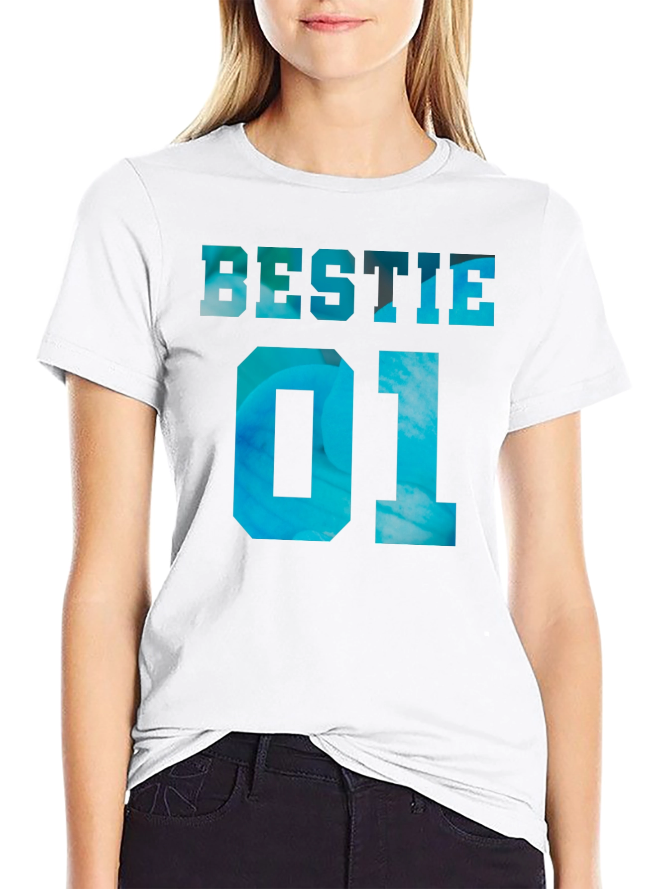 Bestie 01 Graphic Tee - Trendy Couple Shirt