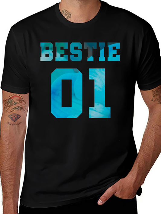 Bestie 01 Graphic Tee - Trendy Couple Shirt