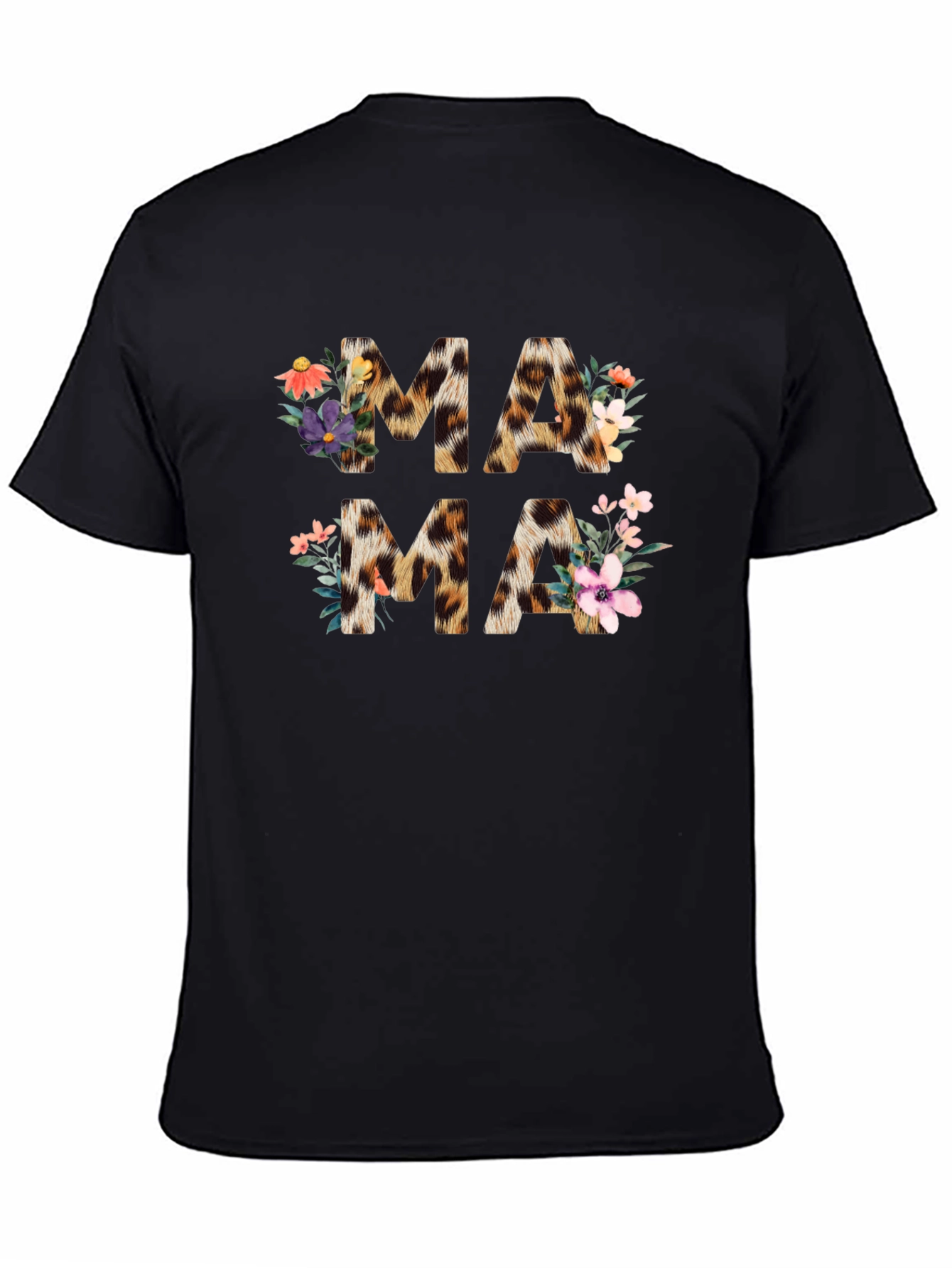 Leopard Print Floral Mama T-Shirt