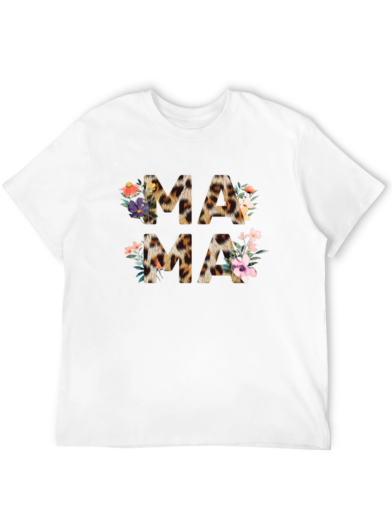 Leopard Print Floral Mama T-Shirt