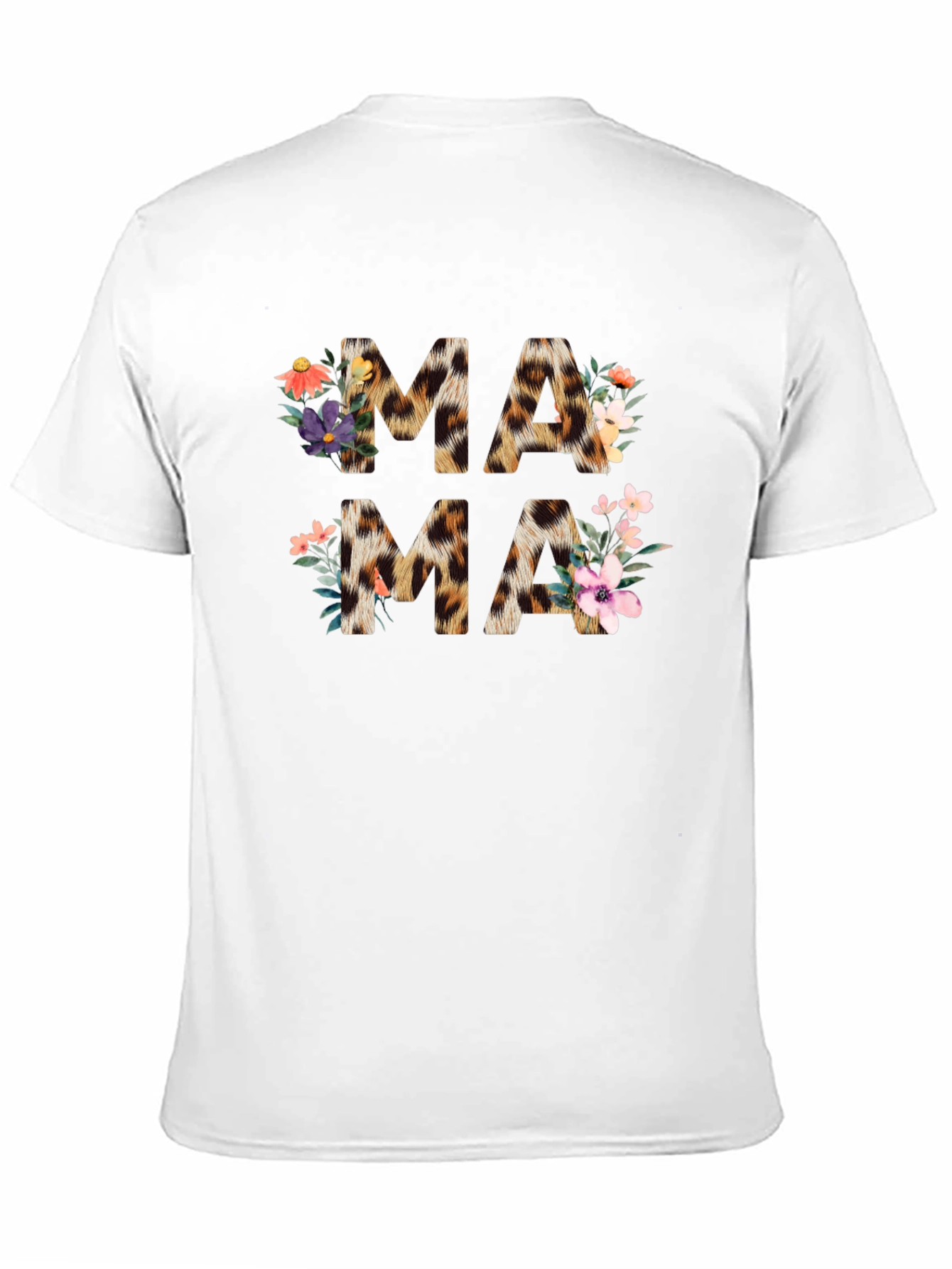 Leopard Print Floral Mama T-Shirt