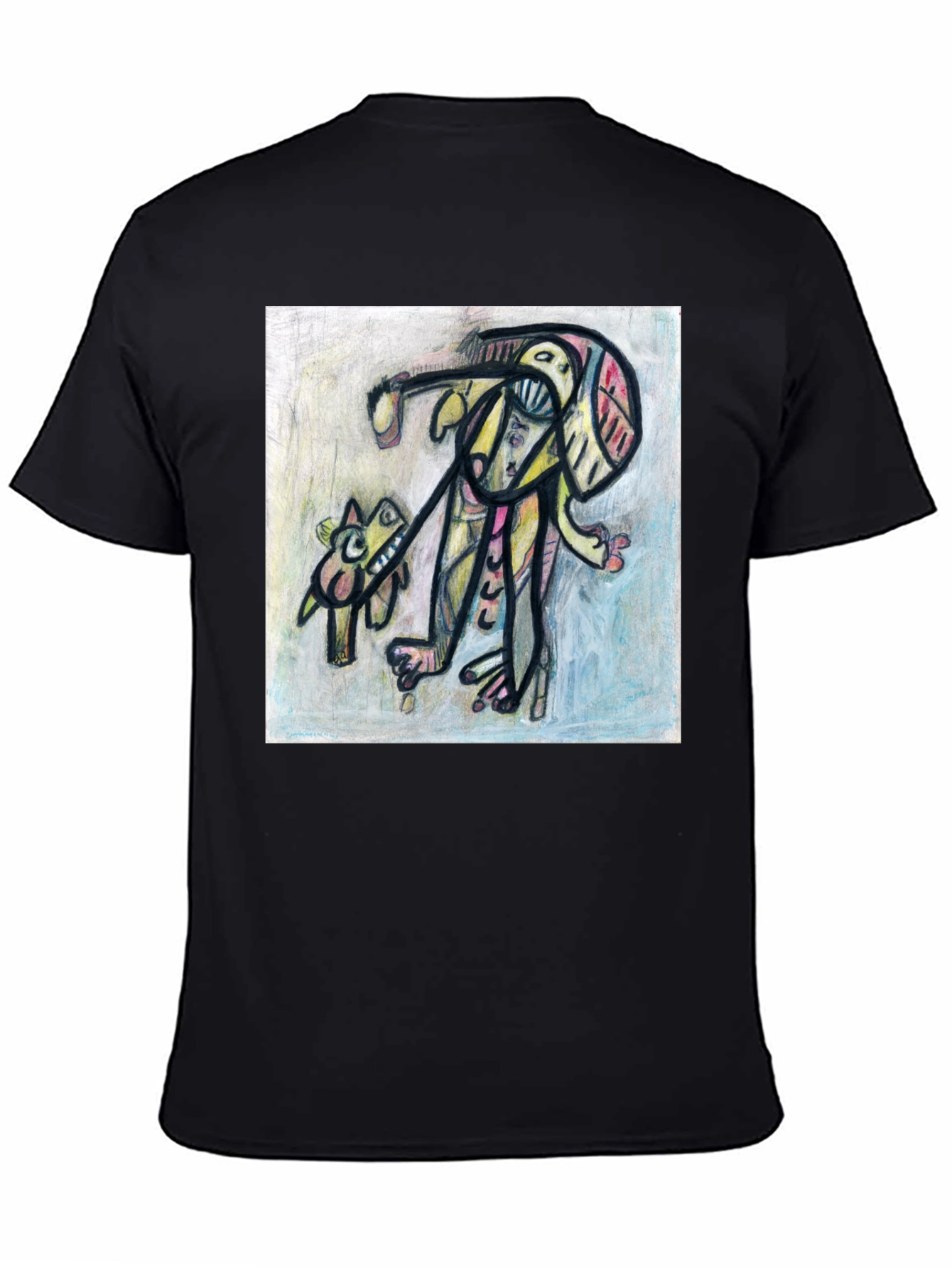 Abstract Art Graphic Tee - Stylish Black T-Shirt