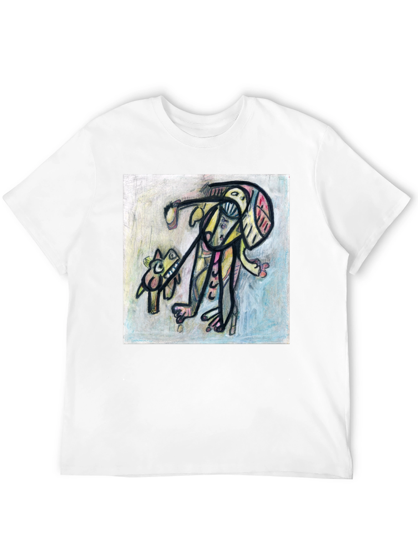 Abstract Art Graphic Tee - Stylish Black T-Shirt