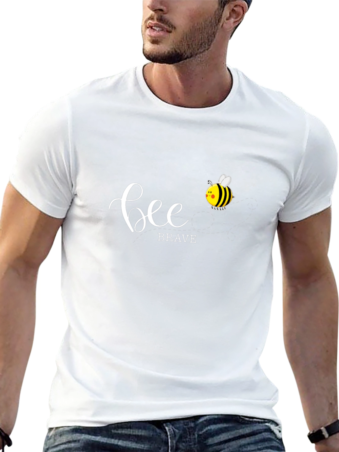 Bee Brave Graphic T-Shirt - Black