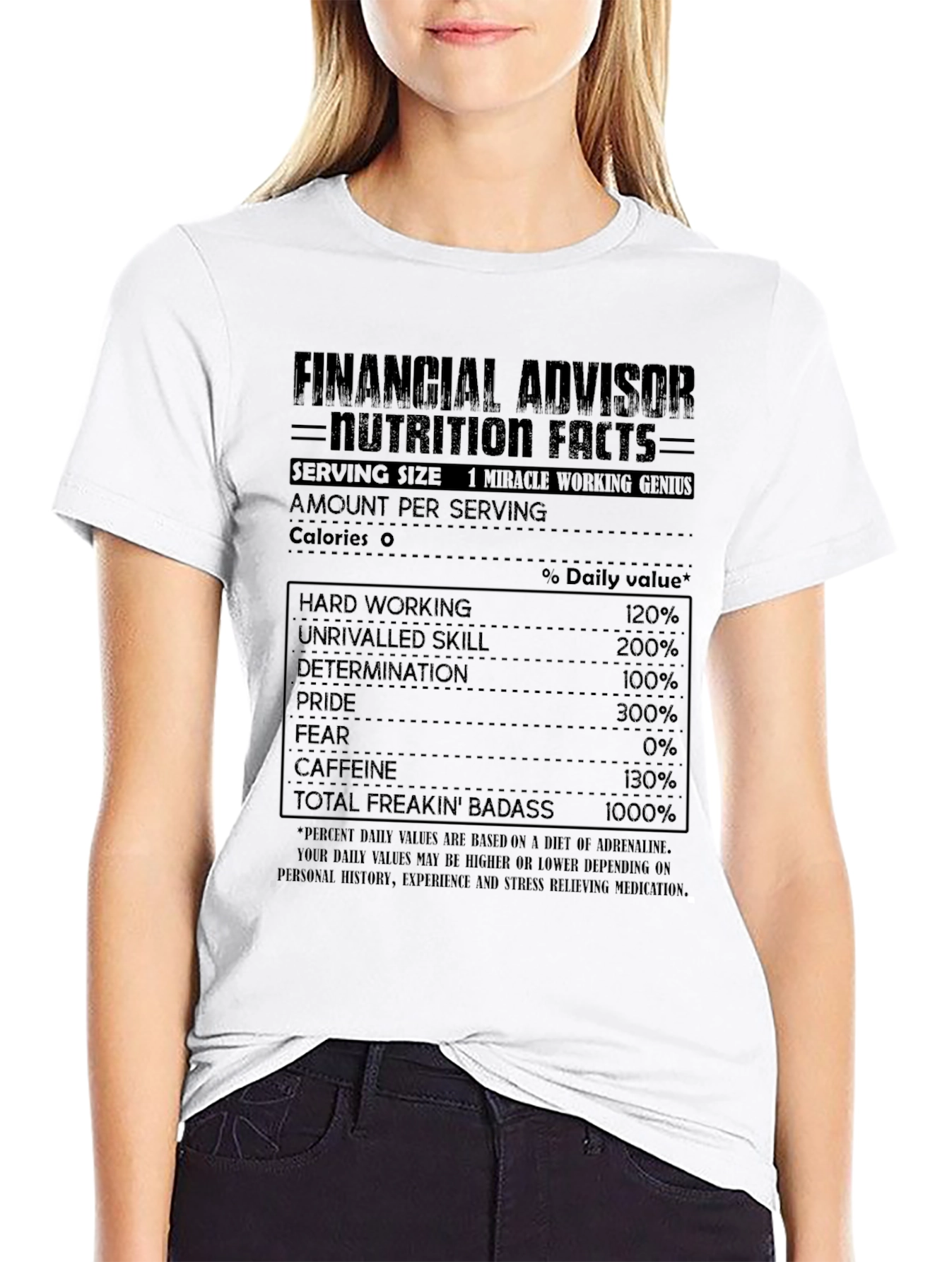 Financial Advisor Nutrition Facts T-Shirt