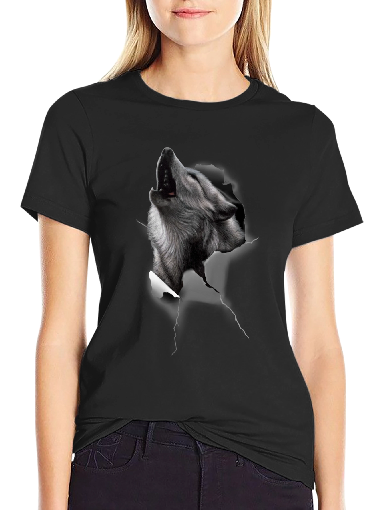 Wolf Graphic Black T-Shirt