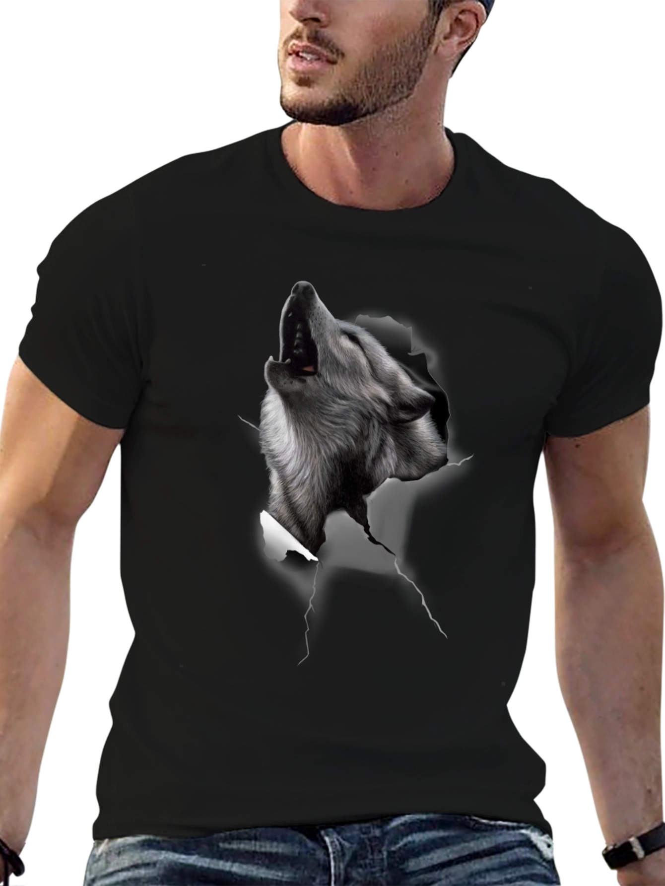 Wolf Graphic Black T-Shirt