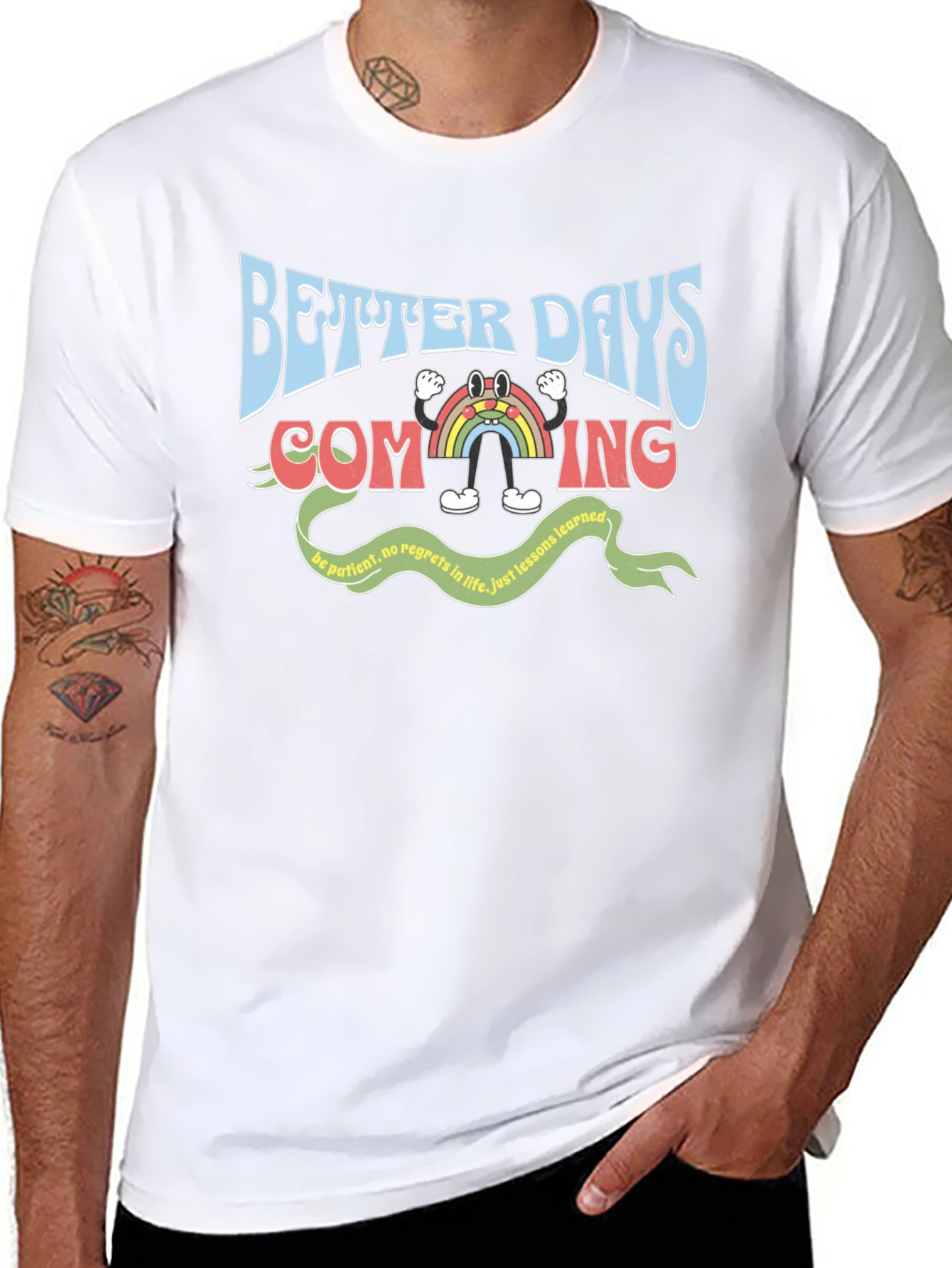 Better Days Graphic Tee - Optimistic Rainbow T-Shirt