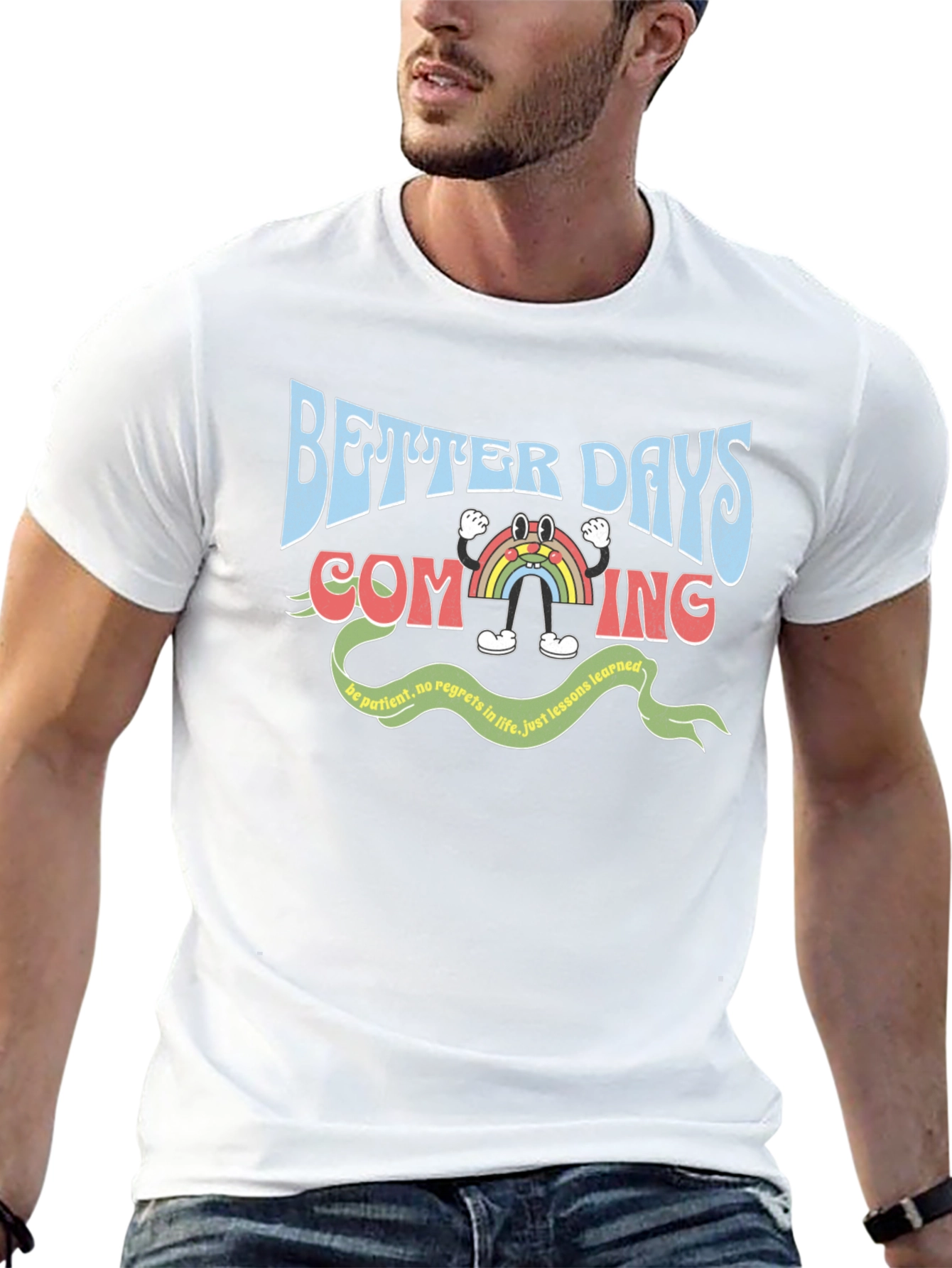 Better Days Graphic Tee - Optimistic Rainbow T-Shirt