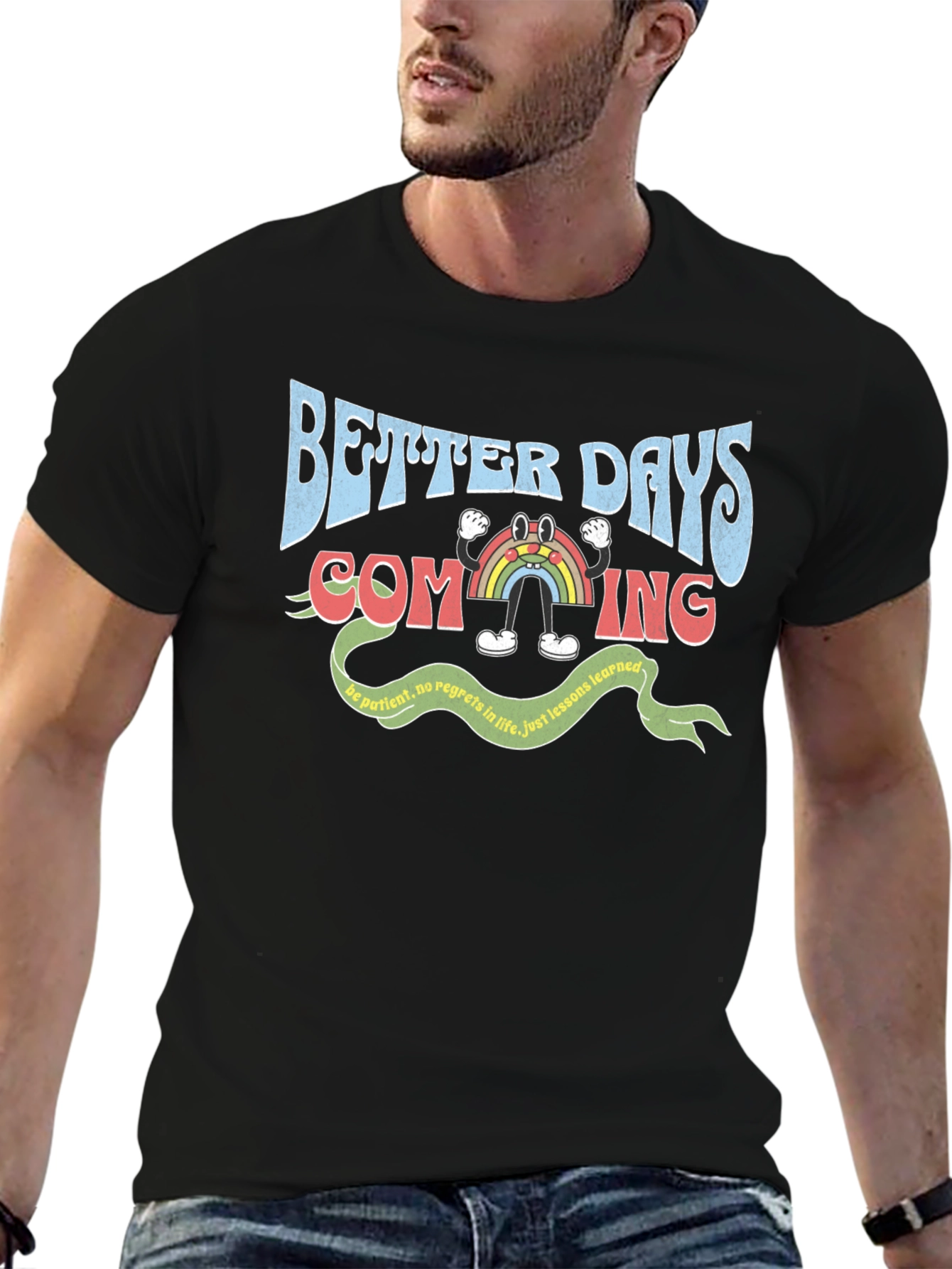 Better Days Graphic Tee - Optimistic Rainbow T-Shirt