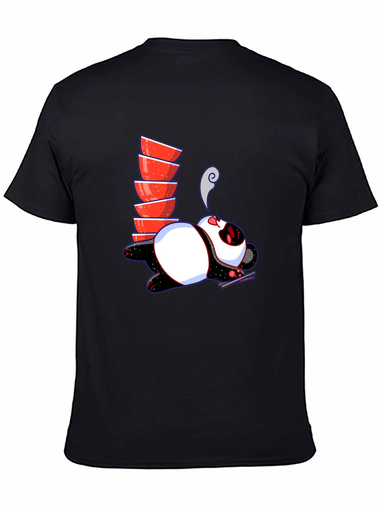 Noodle Lover Panda Graphic Tee - Black