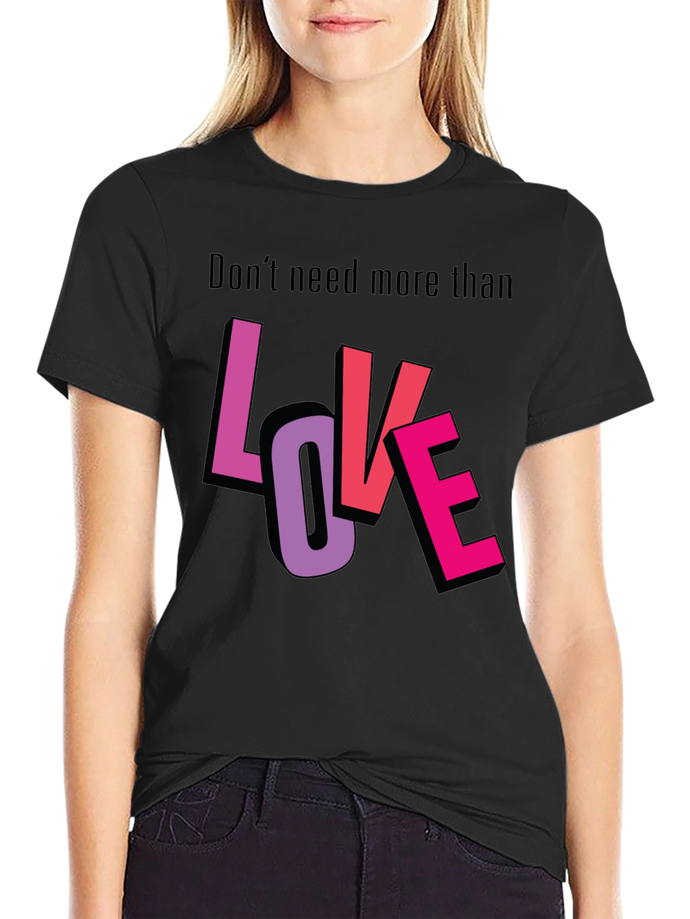 Love Graphic T-Shirt - Stylish Black Tee