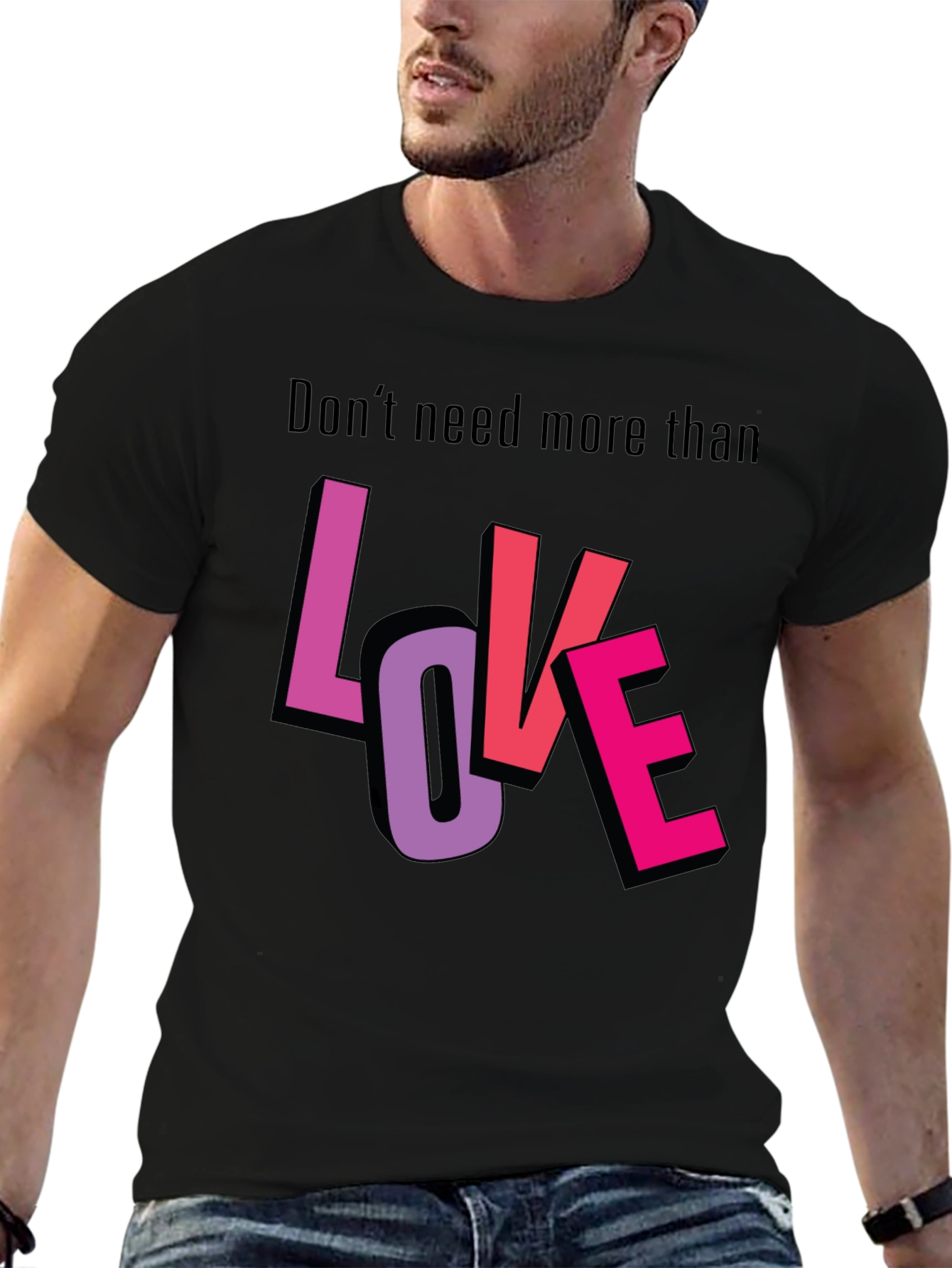 Love Graphic T-Shirt - Stylish Black Tee
