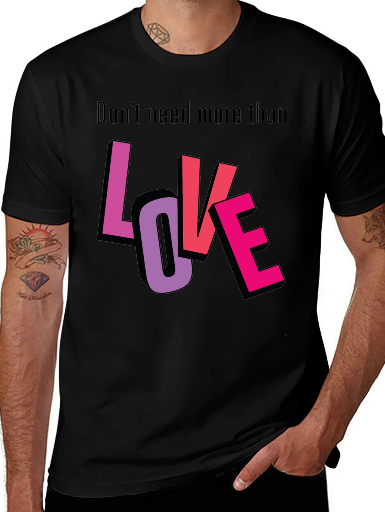 Love Graphic T-Shirt - Stylish Black Tee