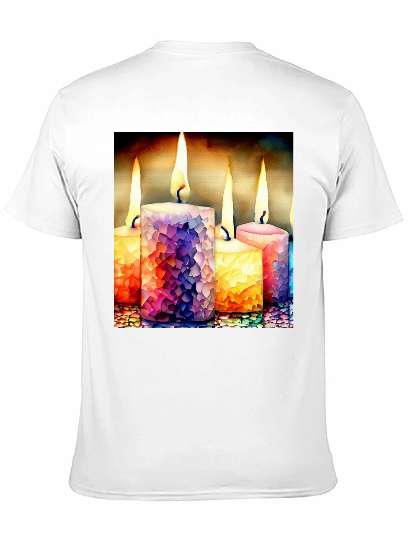 Candle Mosaic Graphic Tee - Stylish Comfort