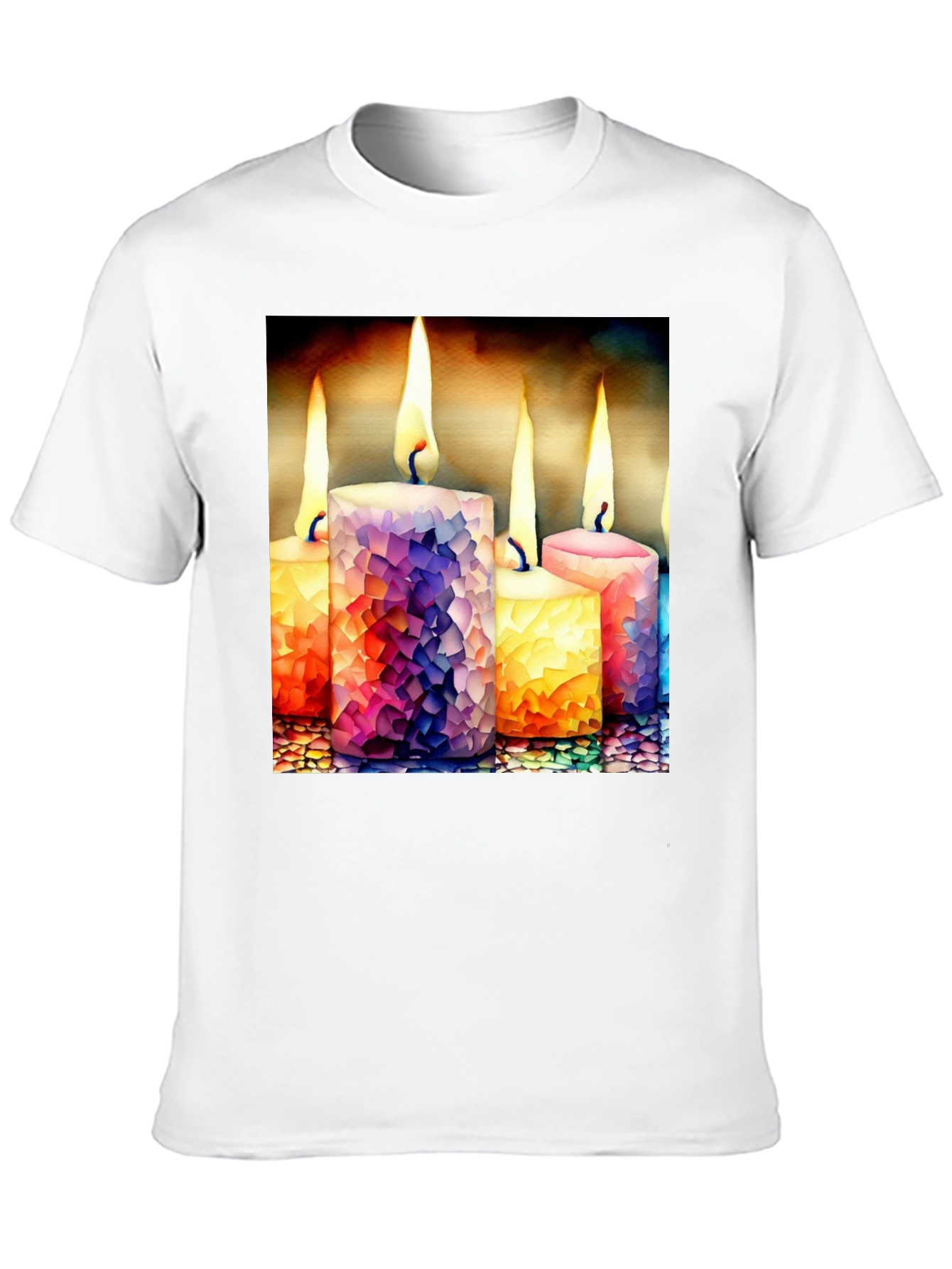 Candle Mosaic Graphic Tee - Stylish Comfort