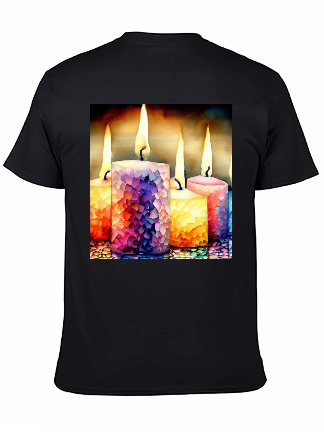 Candle Mosaic Graphic Tee - Stylish Comfort