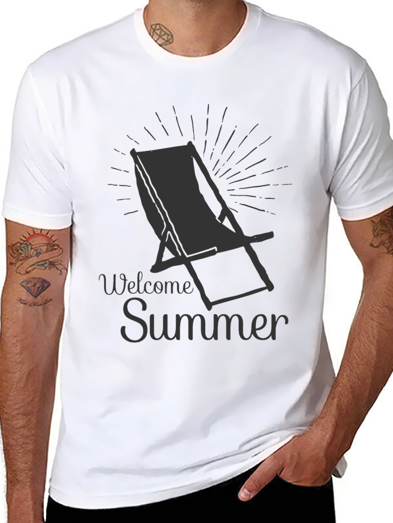 Welcome Summer T-Shirt - Beach Chair Graphic