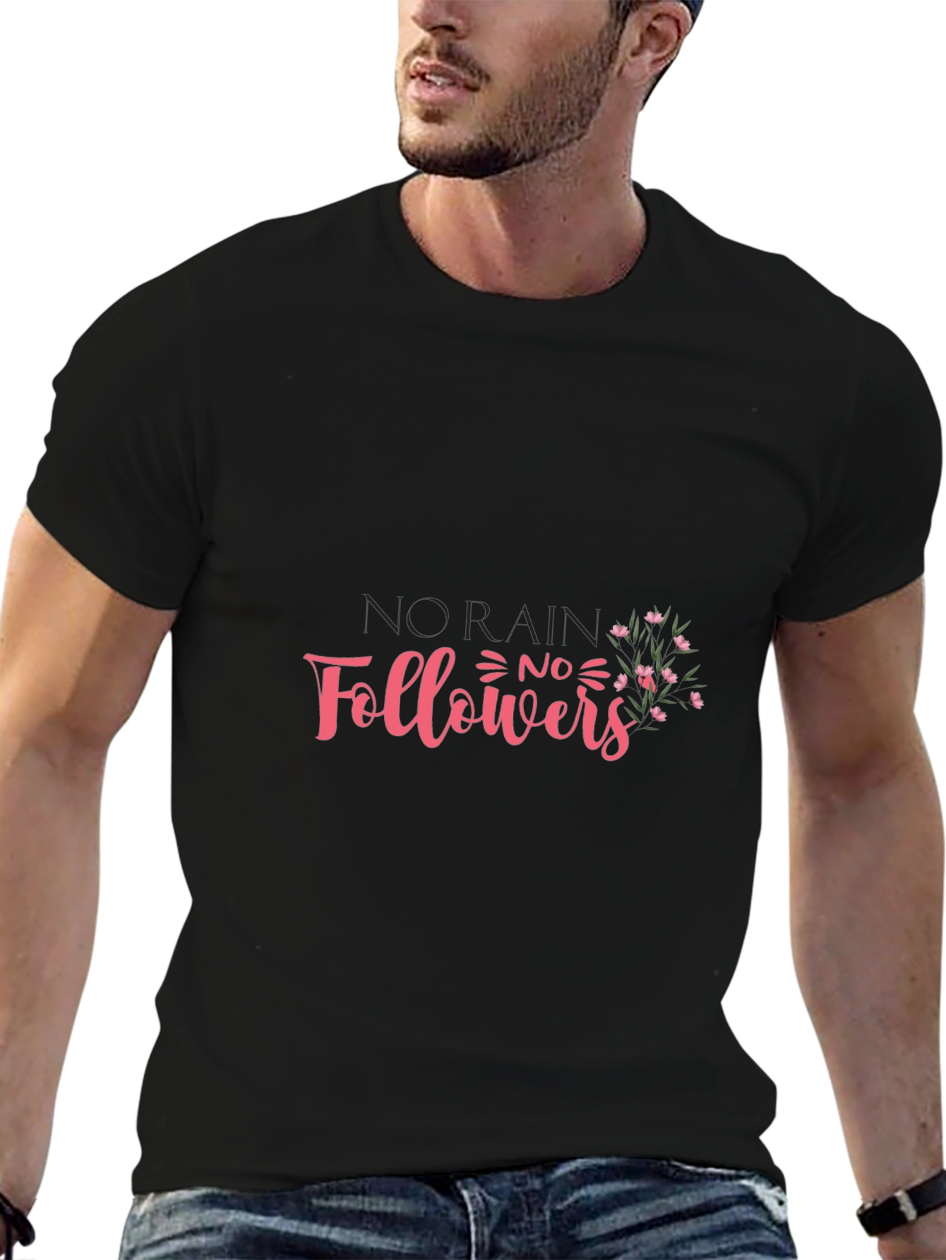 No Rain No Flowers Graphic T-Shirt - Black