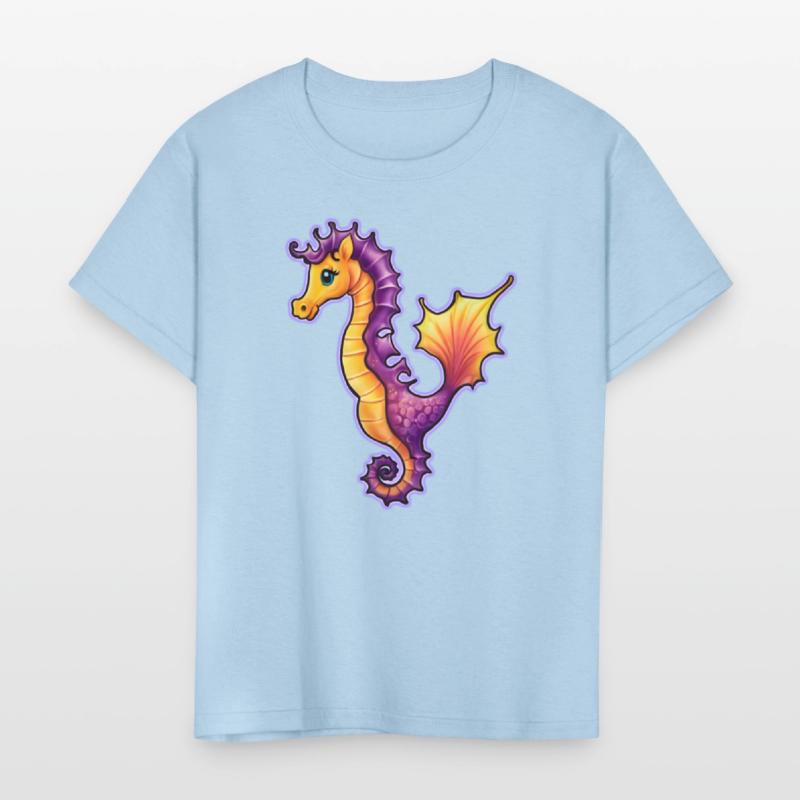 AI Airbrushed Seahorse Ocean Cartoon