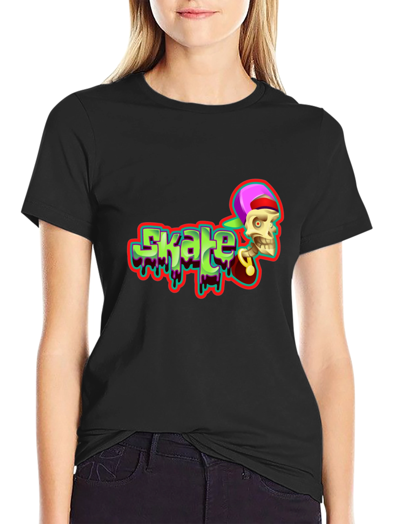 Skate Skeleton T-Shirt - Cool Graphic Tee