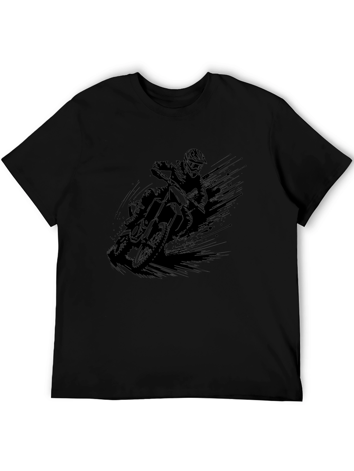 Black Motorcycle Graphic T-Shirt - Ride in Style