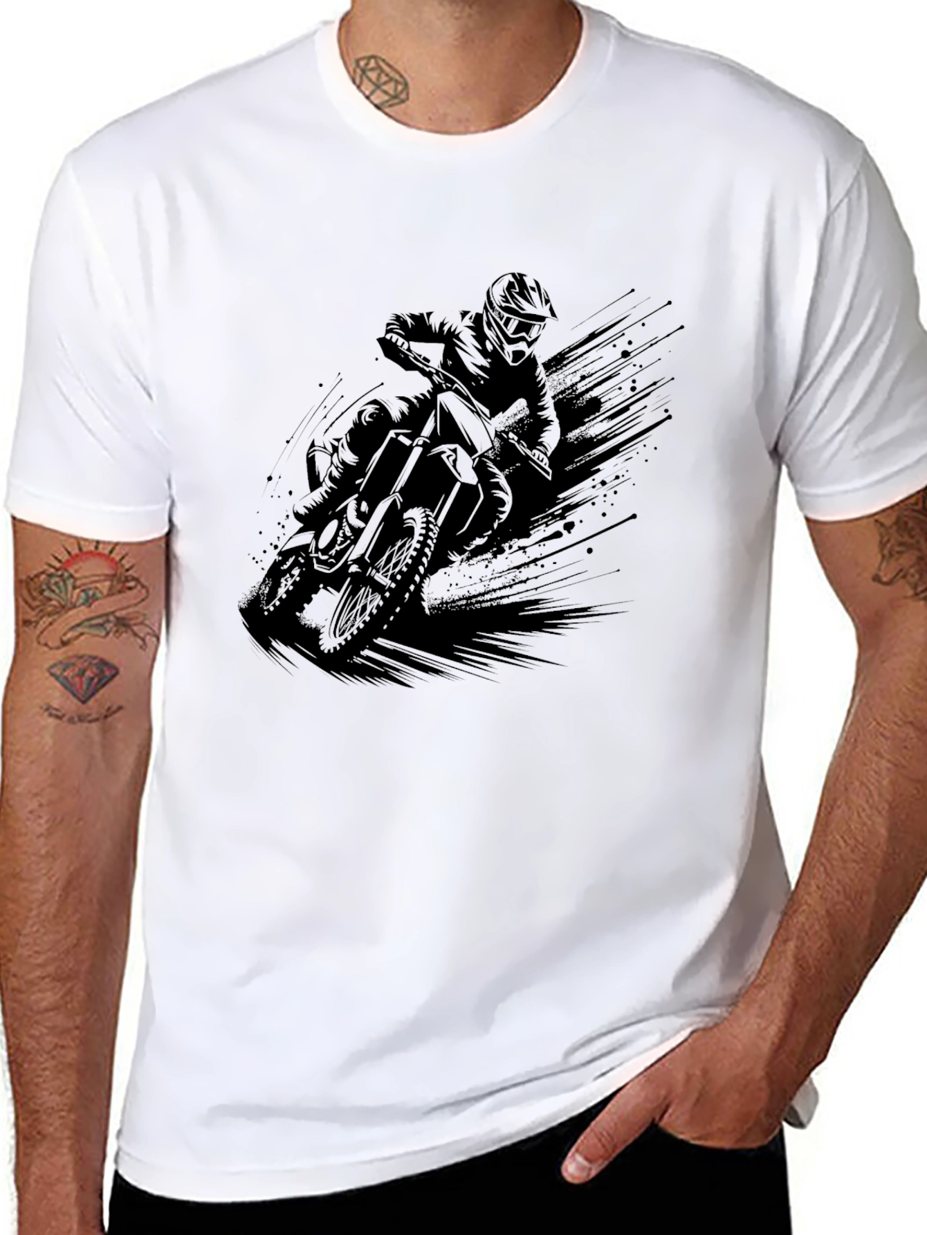 Black Motorcycle Graphic T-Shirt - Ride in Style