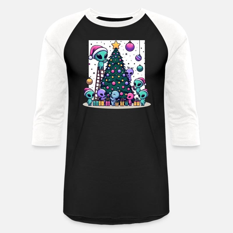 Aliens decorate Christmas tree