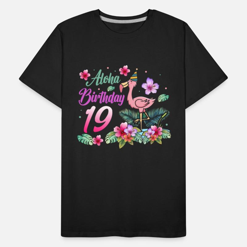 Aloha Birthday 19 Flamingo Bird 19th Birthday