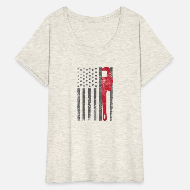 American Flag Plumber Plumbing Worker