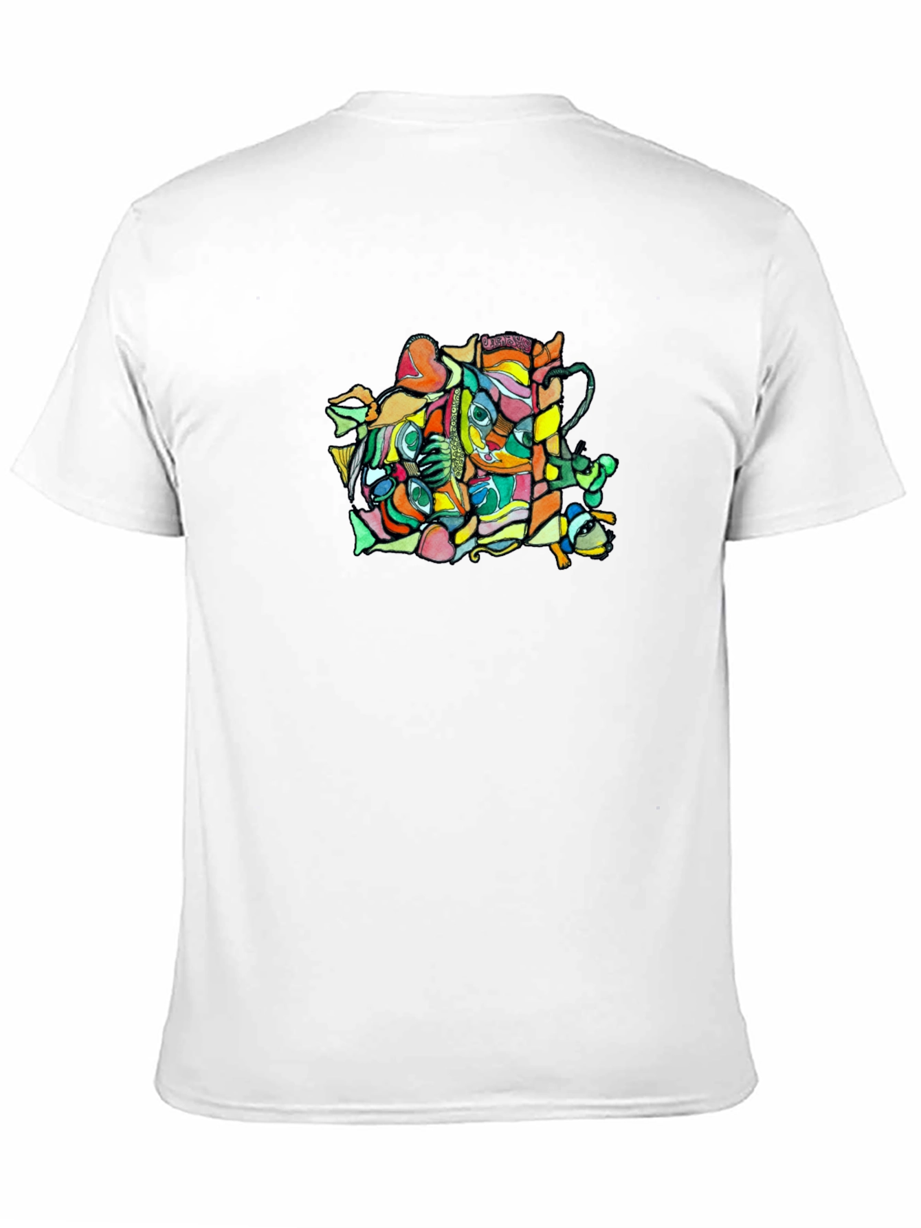 Abstract Graphic Black Crew Neck T-Shirt