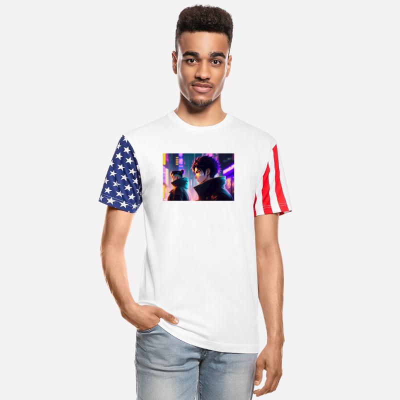 anime men listen elctronic music in a cyberpunk ci