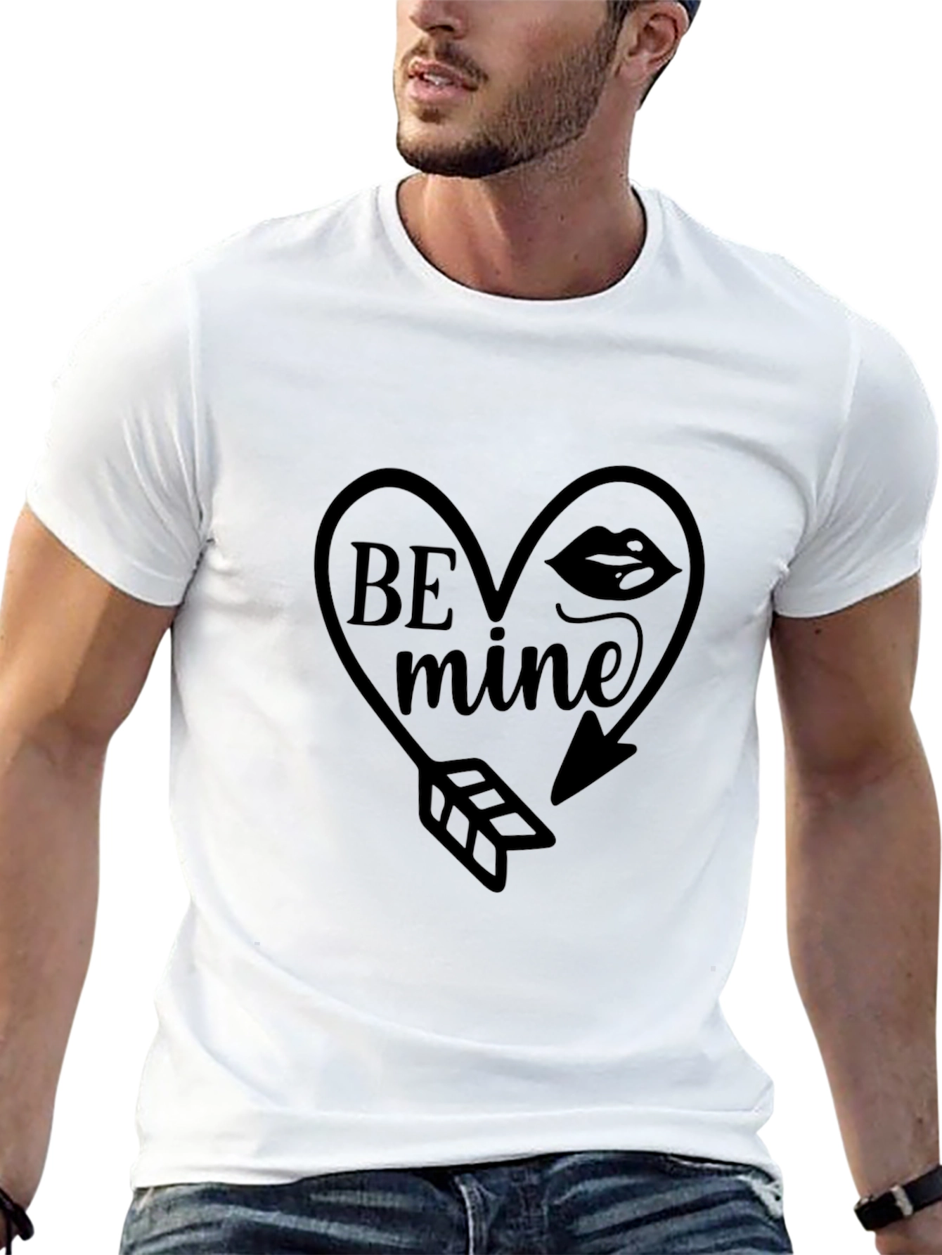 Be Mine Heart Arrow Graphic Tee - Black
