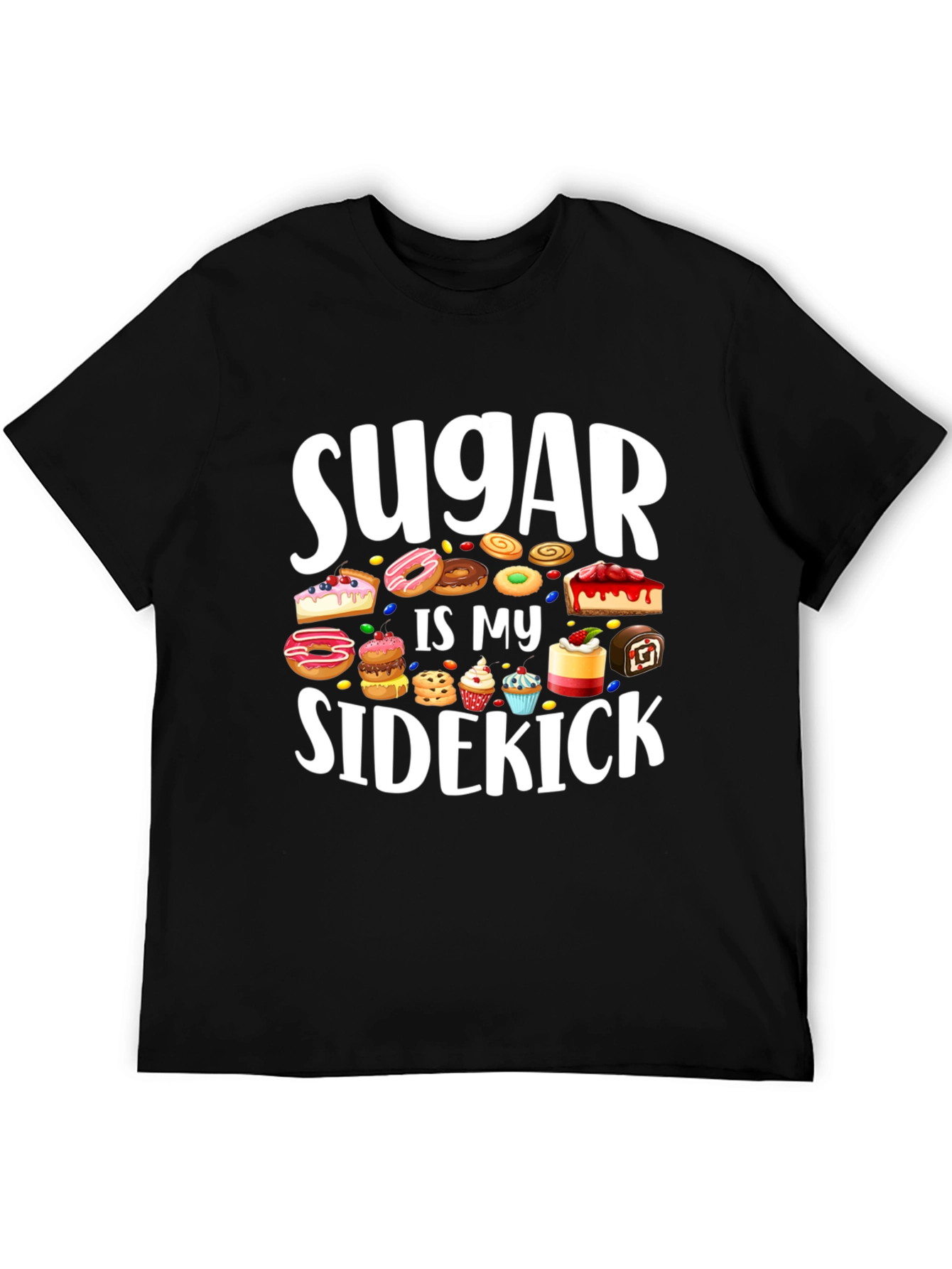 Sugar Is My Sidekick Black T-Shirt
