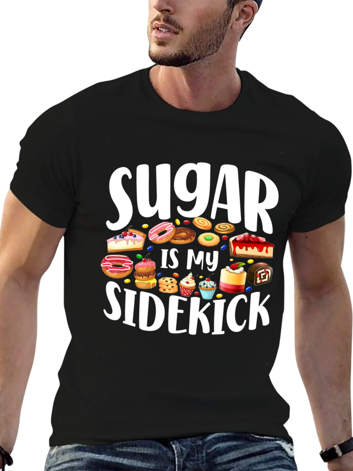 Sugar Is My Sidekick Black T-Shirt