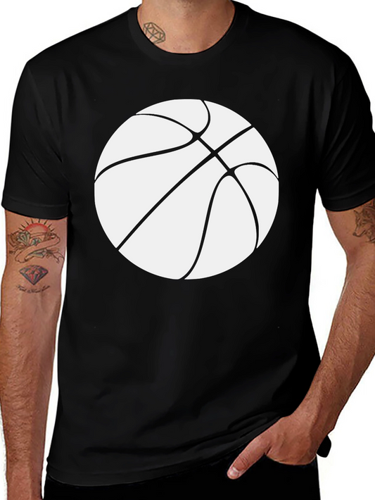 Basketball Graphic Tee - Black Cotton T-Shirt