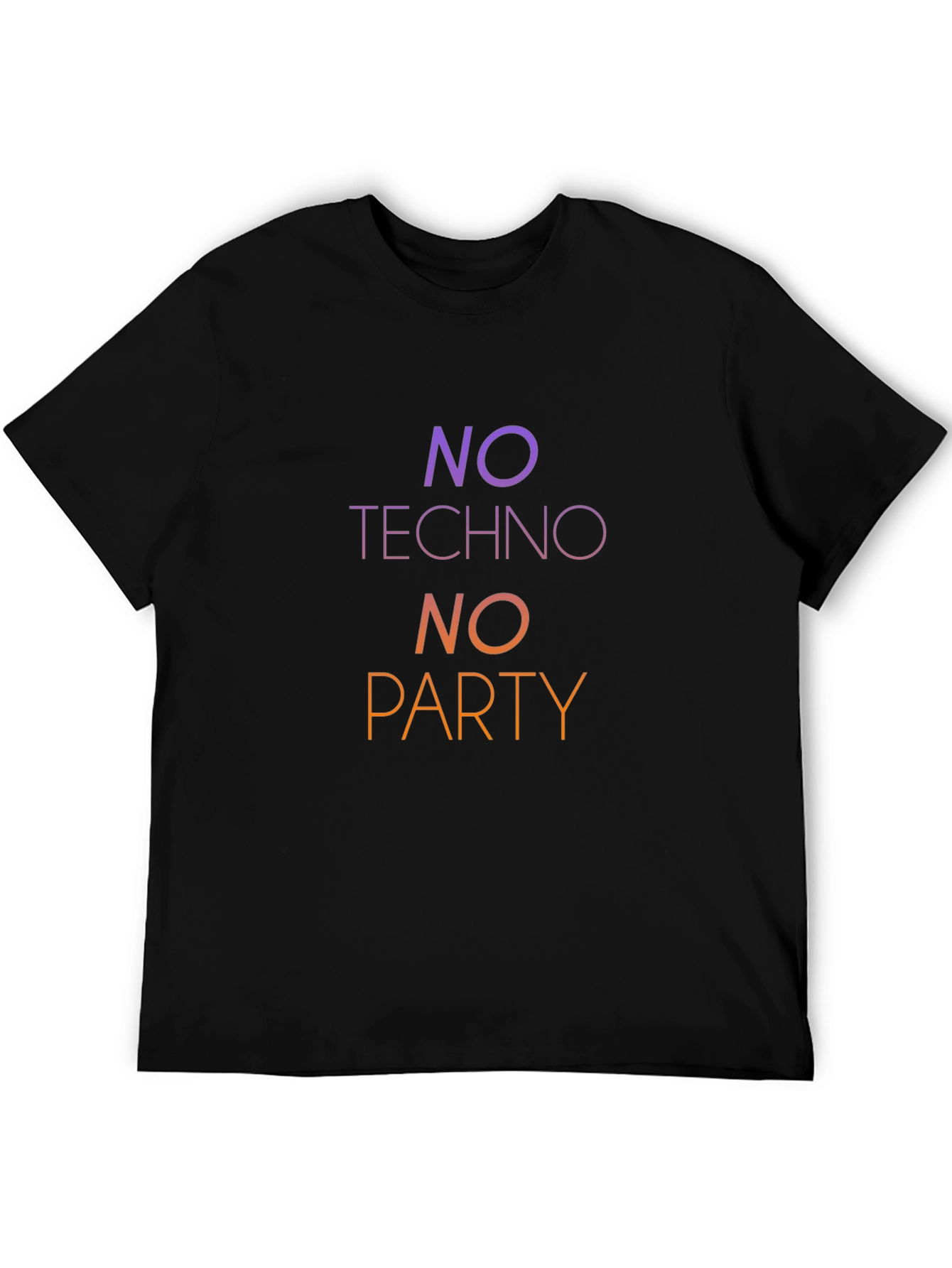 No Techno No Party Black T-Shirt