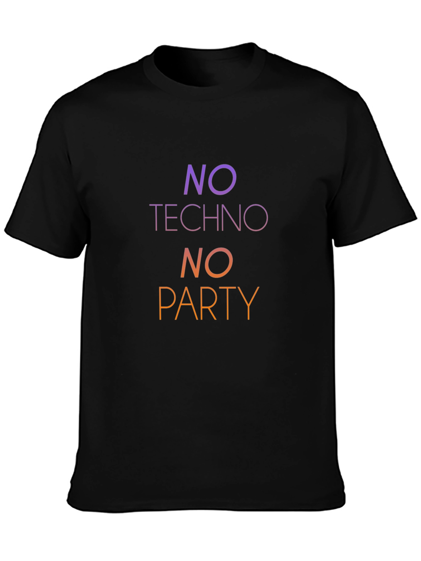 No Techno No Party Black T-Shirt