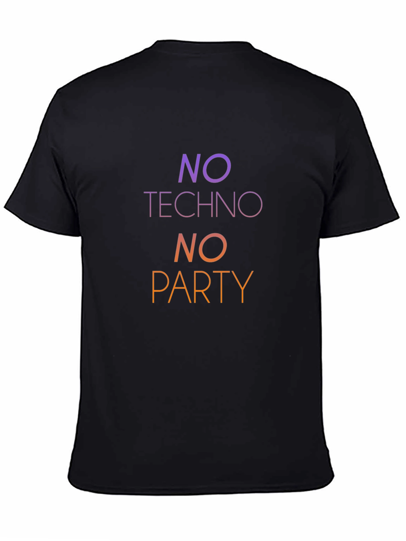 No Techno No Party Black T-Shirt
